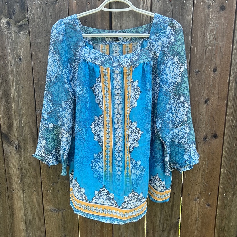 Zac & Rachel Rayon blended multicolored blouse size Medium